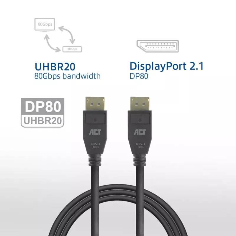 ACT AK4082 DisplayPort kabelis 2 m Juoda