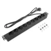 ACT PDU 19 colių ilgintuvas su 9 F tipo kištukiniais lizdais, 3 m H05VV-F 3G1.5