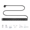ACT Pravėdinimo lizdų blokas PDU 19 colių CEE7/7 su 9 E tipo lizdais, 3 m H05VV-F 3G1.5