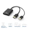 ACT AC7536 HDMI į DisplayPort adapteris 0,24 m, USB maitinimo laidas, juodas