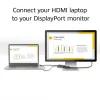 ACT AC7536 HDMI į DisplayPort adapteris 0,24 m, USB maitinimo laidas, juodas