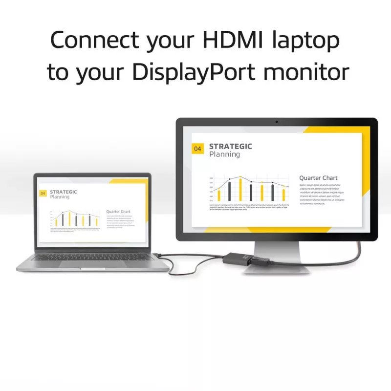 ACT AC7536 HDMI į DisplayPort adapteris 0,24 m, USB maitinimo laidas, juodas