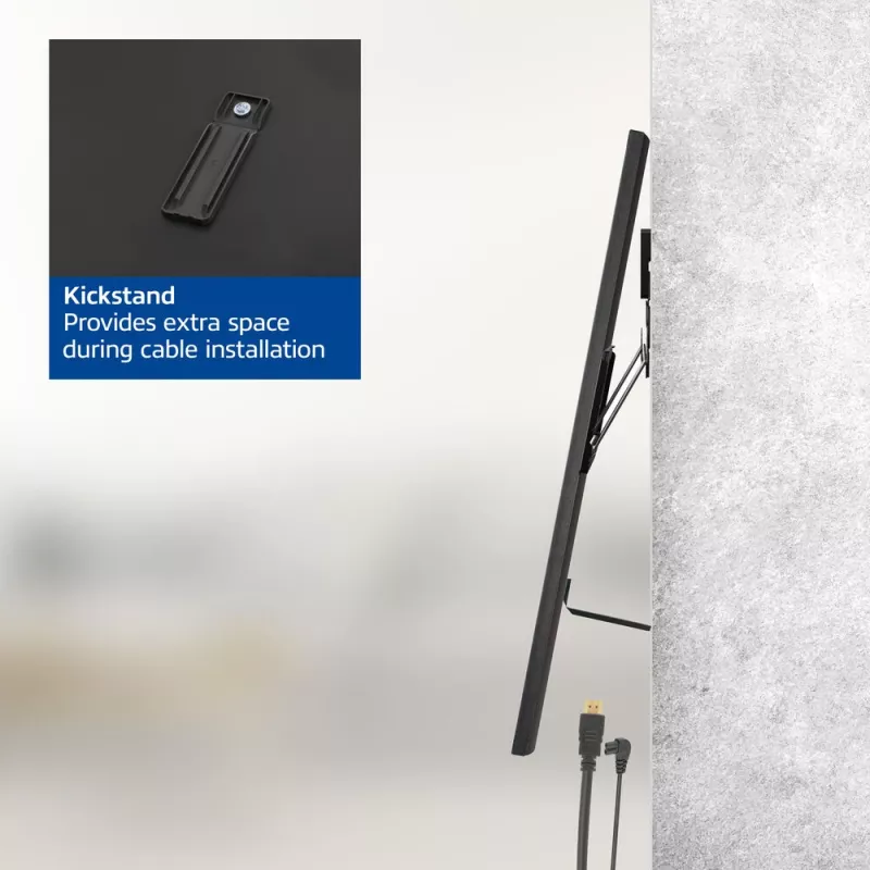 ACT fiksuotas TV laikiklis AC8356 37–80 colių televizoriams, itin plonas, VESA 200x200–600x400, 75 kg, 9,5 mm tarpas nuo sienos, juodas