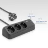 ACT AC2480 stalinis ilgintuvas su 3 F tipo kištukiniais lizdais, 30W Power Delivery, USB Type-C/A prievadais, 1,5 m laidas