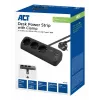 ACT AC2480 stalinis ilgintuvas su 3 F tipo kištukiniais lizdais, 30W Power Delivery, USB Type-C/A prievadais, 1,5 m laidas