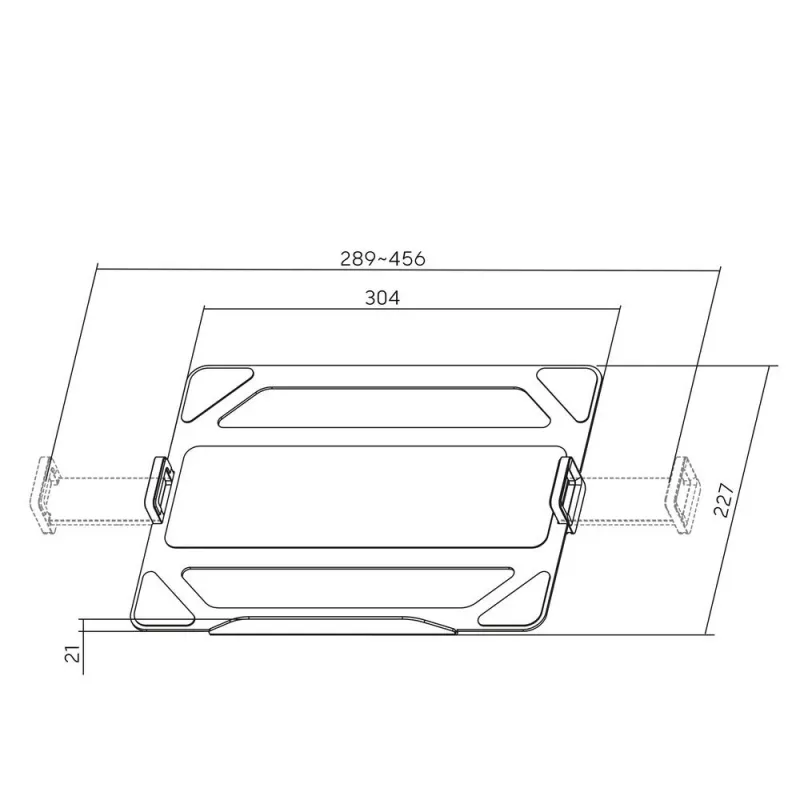ACT Universal laptopo lentyna monitorių rankoms, juoda, plienas, 29.5 cm (11.6 col.), 43.9 cm (17.3 col.), 9 kg, 75 x 75 mm
