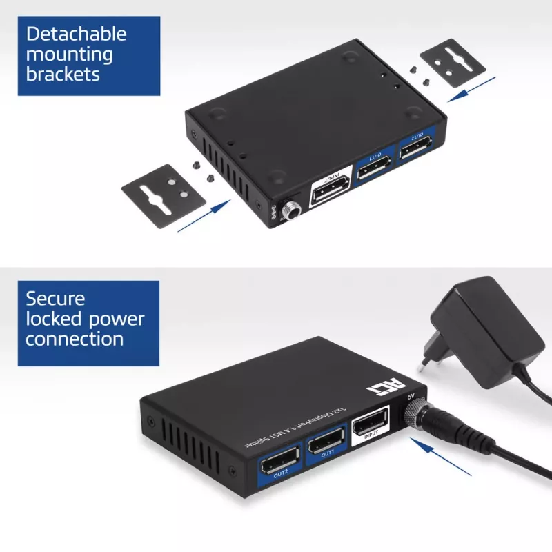 ACT 1x2 DisplayPort 1.4 MST skirstytuvas (AC7720)