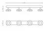 Philips WarmGlow LED Clockwork lubinis/sieninis prožektorius 4x LED, 18W, 2700K, 2000 lm, reguliuojamas, IP20, baltas
