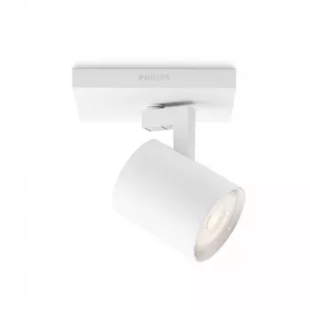 Paviršinis šviestuvas „Philips myLiving 5309031P0“, GU10 LED 3,5 W, 2700 K, 255 lm, baltas, reguliuojamo ryškumo