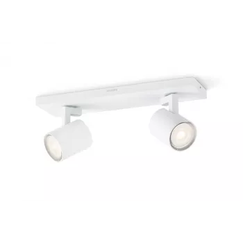 Paviršinis šviestuvas Philips myLiving 5309231P0, GU10 LED 7 W, 2700K, 255 lm, 2 šviesos šaltiniai, reguliuojamas, baltas