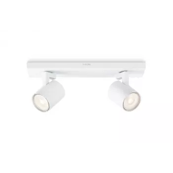 Paviršinis šviestuvas Philips myLiving 5309231P0, GU10 LED 7 W, 2700K, 255 lm, 2 šviesos šaltiniai, reguliuojamas, baltas