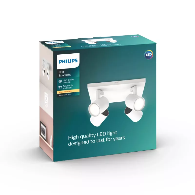 Philips myLiving 5309431P0 Paviršinis šviestuvas GU10 LED 14 W baltas