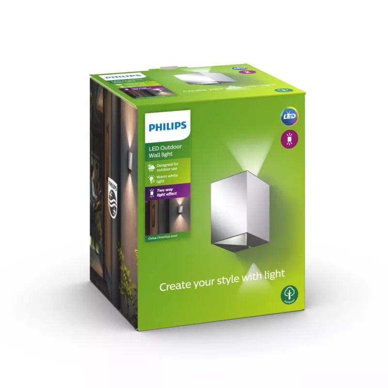 Philips myGarden Cistus lauko sieninis šviestuvas 4,5W LED, nerūdijantis plienas, 2 nekeičiami šviesos diodai, 220–240V