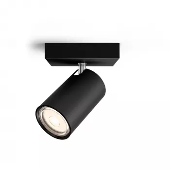 Philips myLiving Kosipo lubinis/sieninis prožektorius, GU10, 1 lemputė, LED, 220-240 V, juodas