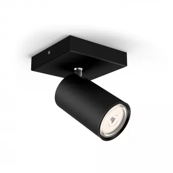 Philips myLiving Kosipo lubinis/sieninis prožektorius, GU10, 1 lemputė, LED, 220-240 V, juodas