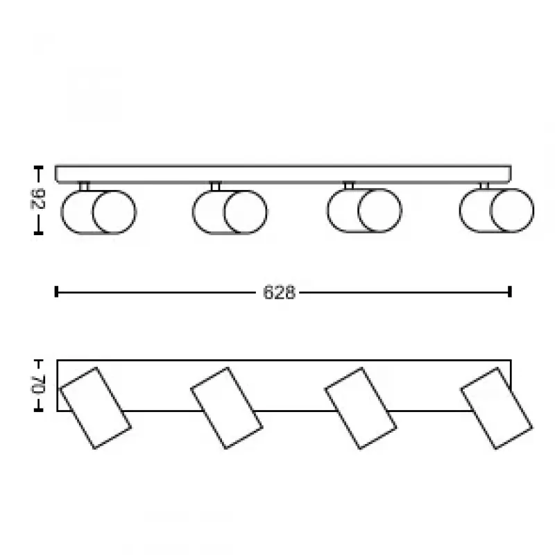 Philips myLiving Kosipo lubinis/sieninis prožektorius 4x, GU10, LED, 220-240 V, juodas