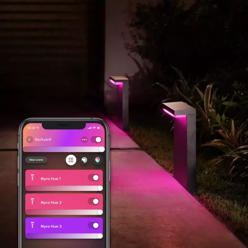 Philips Hue White and colour ambience Nyro lauko pjedestalinis šviestuvas