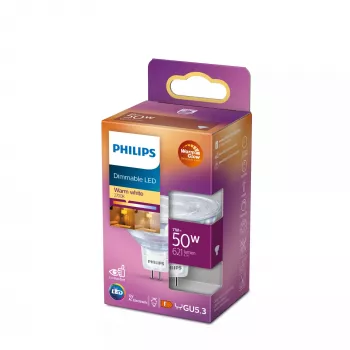 LED prožektorinė lemputė Philips MR16 GU5.3 7W (atitinka 50W), 621 lm, 2200K šilta balta, 36° spindulys, CRI 80, 15000 h