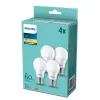 LED lemputė Philips A60 E27 8W (atitinka 60W), 806 lm, 2700K, CRI 80, 15 000 h – pakuotė po 4 vnt.