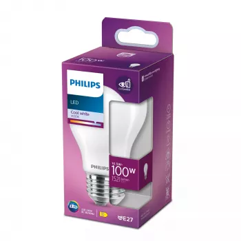 Philips Filament Lemputė Matinė 100W A60 E27, 10,5 W, 100 W, E27, 1521 lm, 15000 h, Neutrali balta