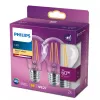 LED kaitrinė lemputė Philips A60 7W (atitinka 60W) E27 skaidri 2700K 2 vnt.