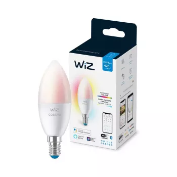 WiZ C37 E14 LED lemputė 4,9 W 470 lm spalvota balta Wi-Fi energijos klasė F