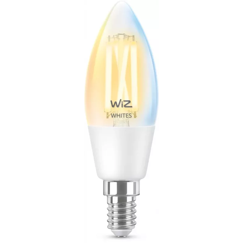 Išmanioji lemputė WiZ Filament Candle skaidri 4,9W C35 E14 Wi-Fi balta