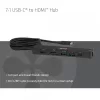 USB-C į HDMI stotelė CLUB3D 7-1 — laidinė, Gigabit Ethernet, juoda, 136×34×94,5 mm