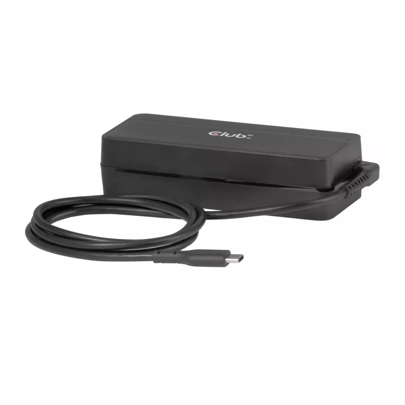 CLUB 3D USB-C 140W nešiojamojo kompiuterio įkroviklis, GaN, 1 m laidas, juodas