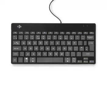 Ergonominė klaviatūra R-Go Tools Compact Break, kompaktiška su pertraukų programėle, QWERTY (JK), laidas, juoda