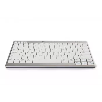 BakkerElkhuizen UltraBoard 950 Wireless US Qwerty, Mini, belaidė, Bluetooth, žirklinis jungiklis, QWERTY, šviesiai pilka, balta