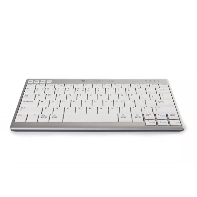 BakkerElkhuizen UltraBoard 950 Wireless US Qwerty, Mini, belaidė, Bluetooth, žirklinis jungiklis, QWERTY, šviesiai pilka, balta