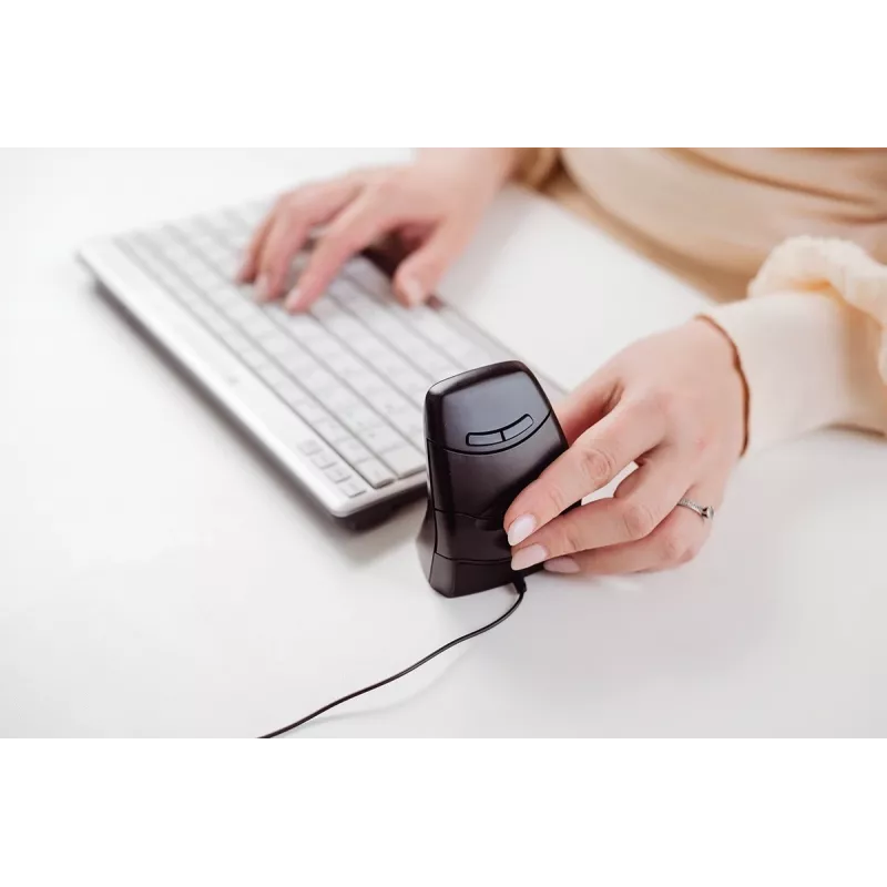 BakkerElkhuizen DXT 3 vertikali pelė, ambidekstrinė, optinė, USB Type-C, 2400 DPI, juoda