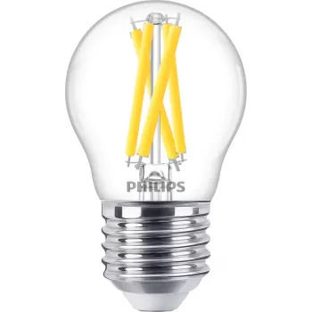 LED kaitrinė žvakės lemputė Philips Filament Candle Clear 3,4W (470 lm) P45 E27, šilta šviesa, CRI 90