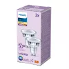 Philips Spot 50W PAR16 GU10 x2 LED lemputė, 4.6 W, 50 W, GU10, 355 lm, 15000 h, Šilta balta šviesa