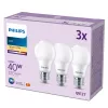Philips LED lemputė 4.9W A60 E27 x3, 40W atitikmuo, 470 lm, šilta balta