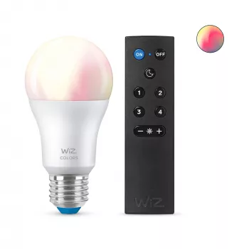 WiZ išmanioji lemputė 8W (atitinka 60W) A60 E27 x1 + nuotolinio valdymo pultelis, Wi-Fi/Bluetooth, balta