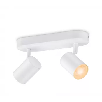 WiZ IMAGEO 2x reguliuojamas prožektorius, išmanus lubinis šviestuvas, Wi-Fi/Bluetooth, baltas, Wi-Fi 4 (802.11n), 802.11b, 802.11g, LED, metalas