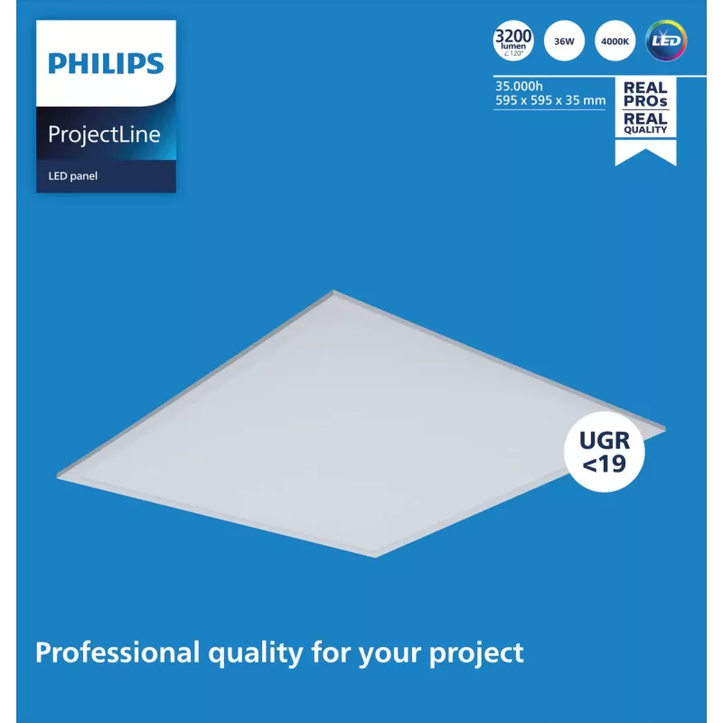 LED panel Philips OC Panel 6060 4000K Baltas IP20 — įleidžiamas/lubinis šviestuvas 60x60 cm