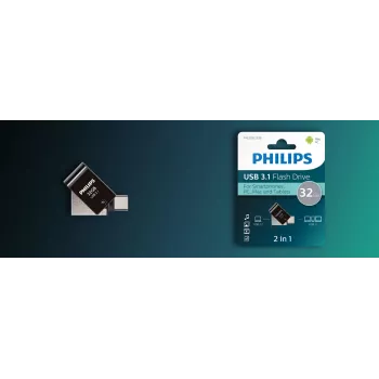 Philips FM32DC152B/00 USB atmintukas 32 GB USB-C 3.2 Gen 1 juodas
