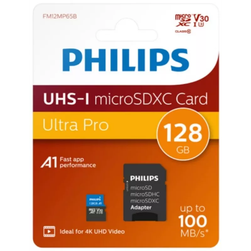 Philips FM12MP65B 128 GB MicroSDXC UHS-I Class 10 atminties kortelė