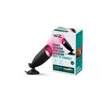 Signify WiZ Ground Spot Extension išmanusis sieninis šviestuvas – juodas, LED, 12 V, 74×202×3000 mm