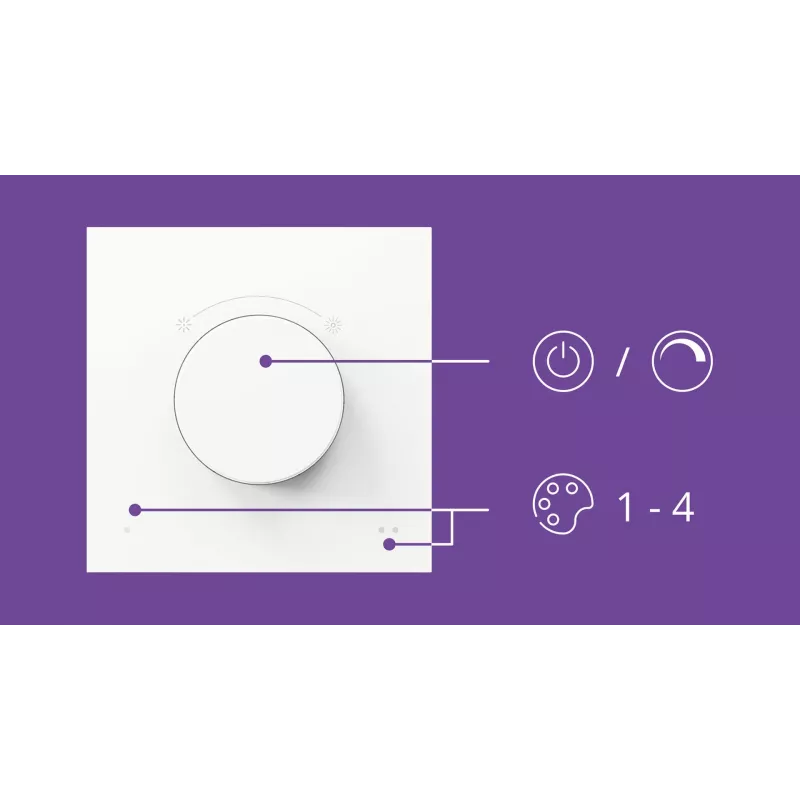 Philips WiZ Smart Dial Switch belaidis Wi-Fi reguliatorius baltas 5V