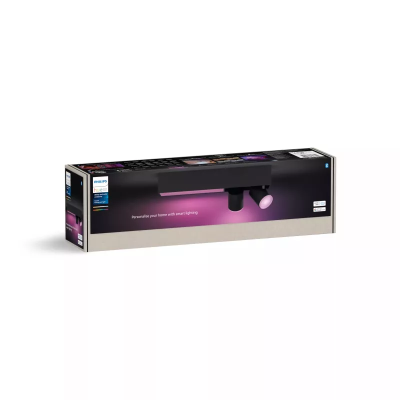 Philips Hue Centris 2 taškiniai prožektoriai lubiniam šviestuvui, juoda