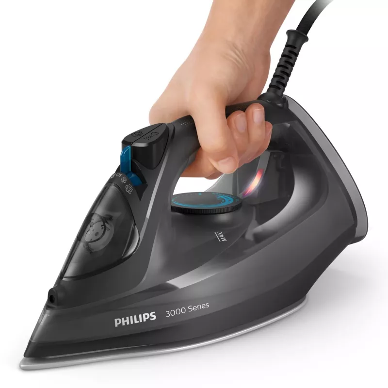 Philips 3000 serijos DST3041/80 lygintuvas su garu, keraminis padas, 2600 W, juodas