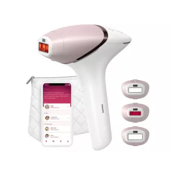 IPL plaukų šalinimo prietaisas Philips Lumea 9000 Series BRI955/01 — SenseIQ, baterija, auksinis/baltas, visos kojos 8,5 min