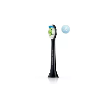 Šepetėlių galvutės dantų šepetėliui Philips HX6066/88 Optimal White, 6 vnt., juodos, keičiamos kas 3 mėn.