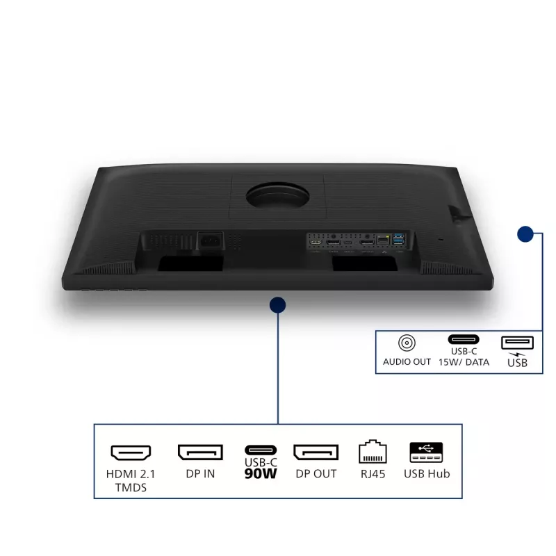 Monitorius Philips 24B2U3601 23.8 colio (60,5 cm) IPS Quad HD 2560x1440, USB 3.2 šakotuvas, USB-C, garsiakalbiai, reguliuojamas aukštis, VESA, juodas