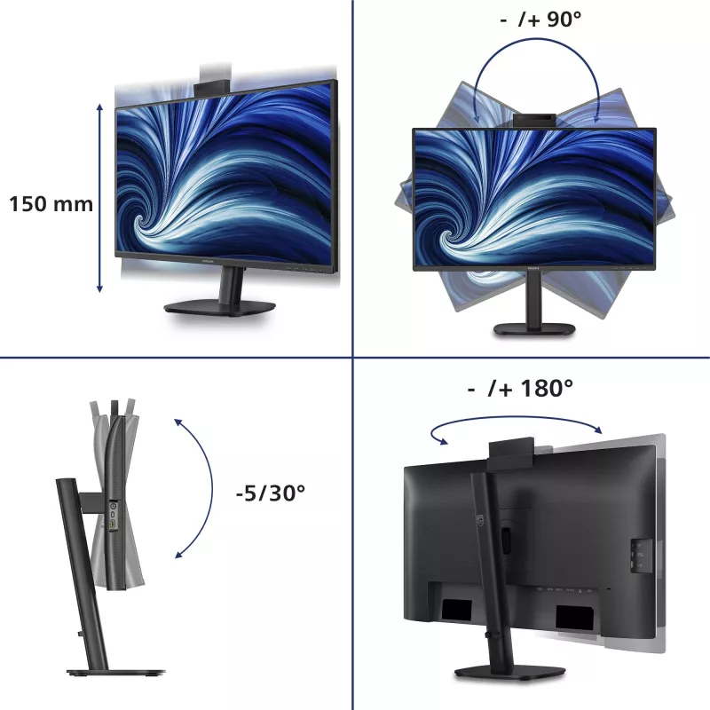 Philips 3000 serijos 27B2U3601H/00 kompiuterio monitorius 68,6 cm (27 colių) 2560 x 1440 pikselių Quad HD LCD juodas