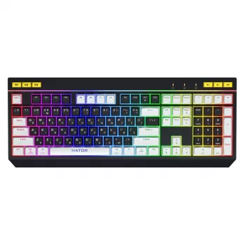 HATOR Icefall klaviatūra žaidimams USB QWERTY JAV anglų juoda RGB LED